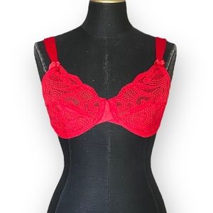 Victoria’s Secret Bra Vintage 90s Lace Red Size 36C